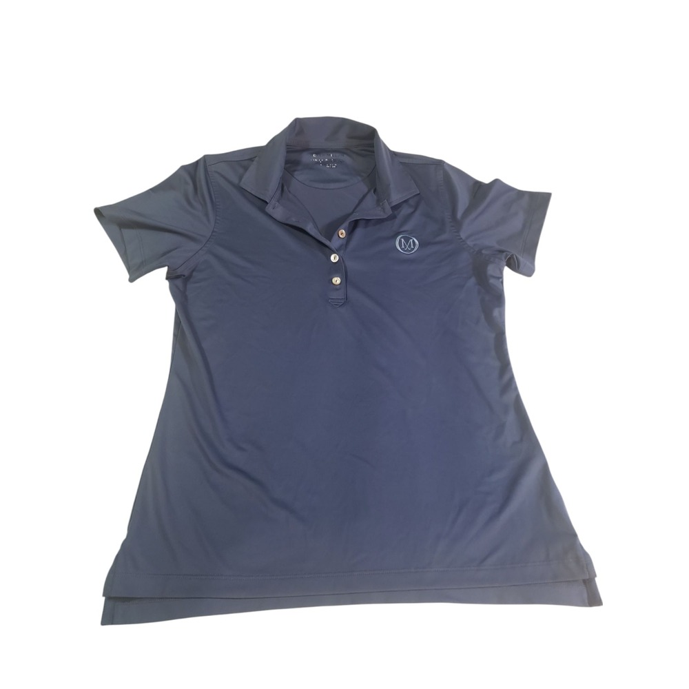 Peter Millar Short Sleeve Pullover Top Womens M Navy Blue 4 Way Stretch Polo